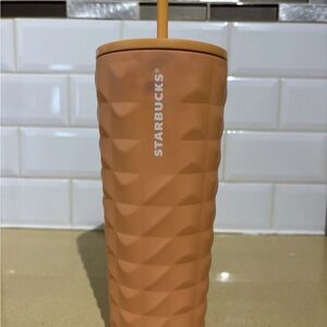 Starbucks Tumbler 2025 Peach Prism Studded 24oz Geometric 3D Glam Venti